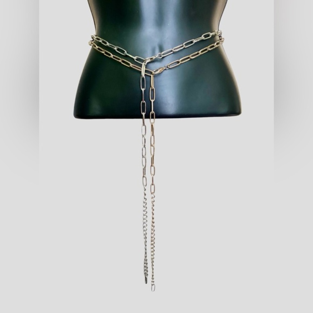 2 New! Two 2 Metal Chain Belts Silver Gold Link Belts